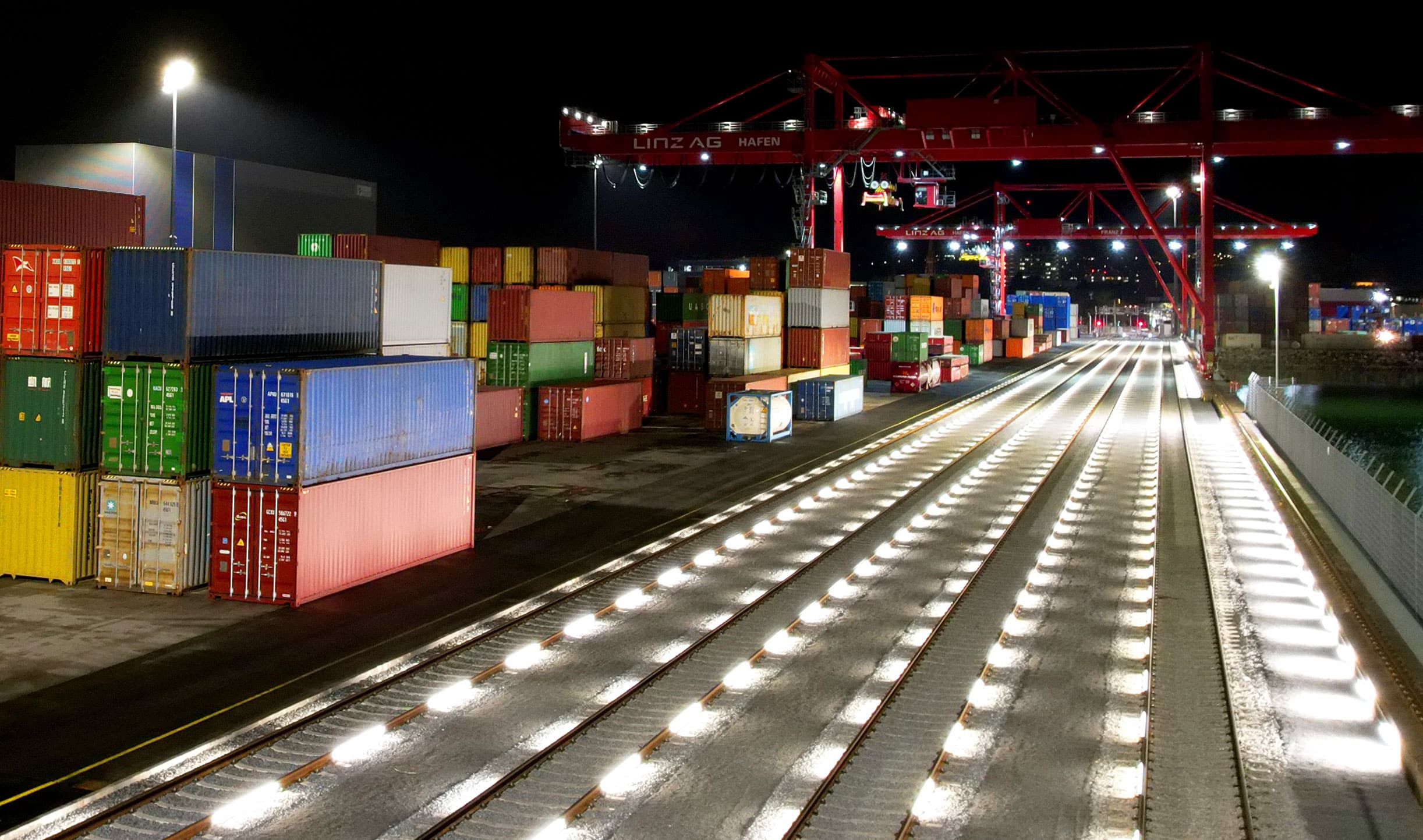 RAILUM, Gleisfeldbeleuchtung, Containerterminal, LED-Beleuchtung,